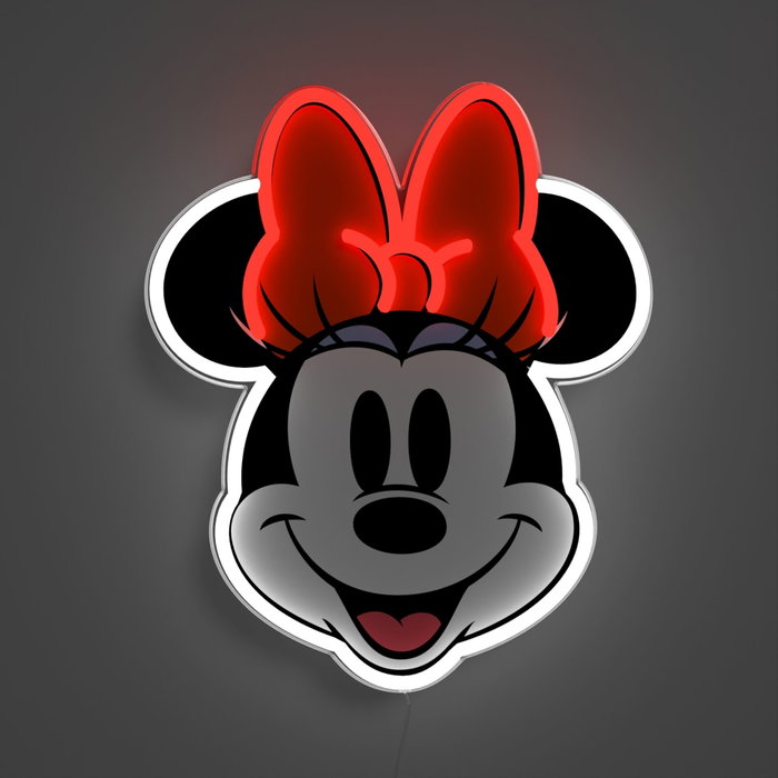 Yellowpop Disney Minnie Printed Face LED Neon Wall Light White / Red Yellowpop Disney Minnie Printed Face LED Neon Wall Light White / Red