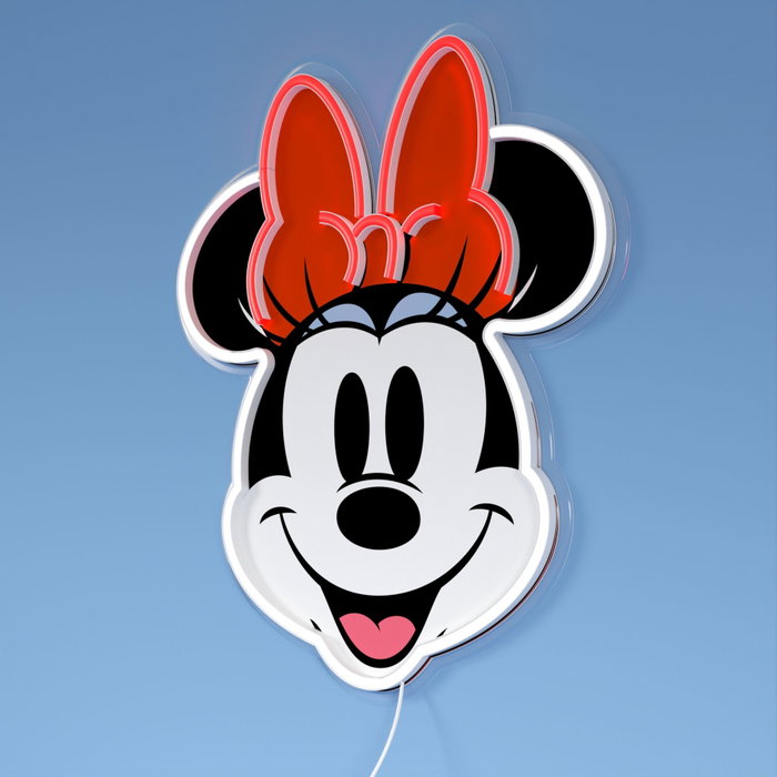 Yellowpop Disney Minnie Printed Face LED Neon Wall Light White / Red Yellowpop Disney Minnie Printed Face LED Neon Wall Light White / Red