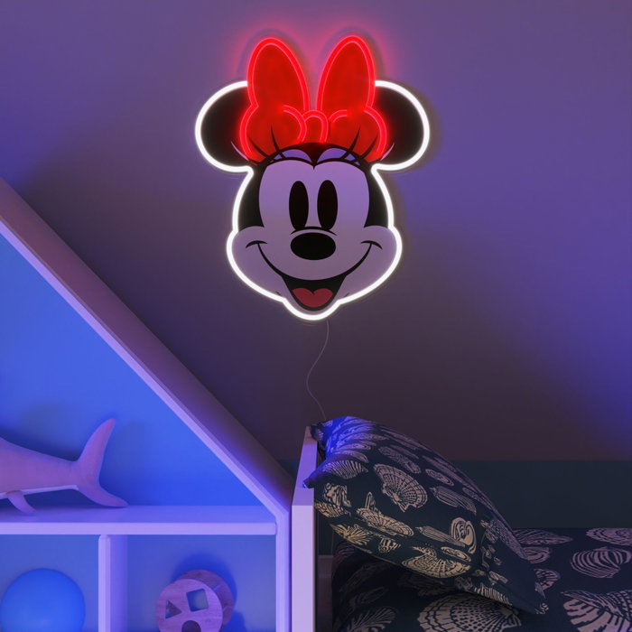 Yellowpop Disney Minnie Printed Face LED Neon Wall Light White / Red Yellowpop Disney Minnie Printed Face LED Neon Wall Light White / Red