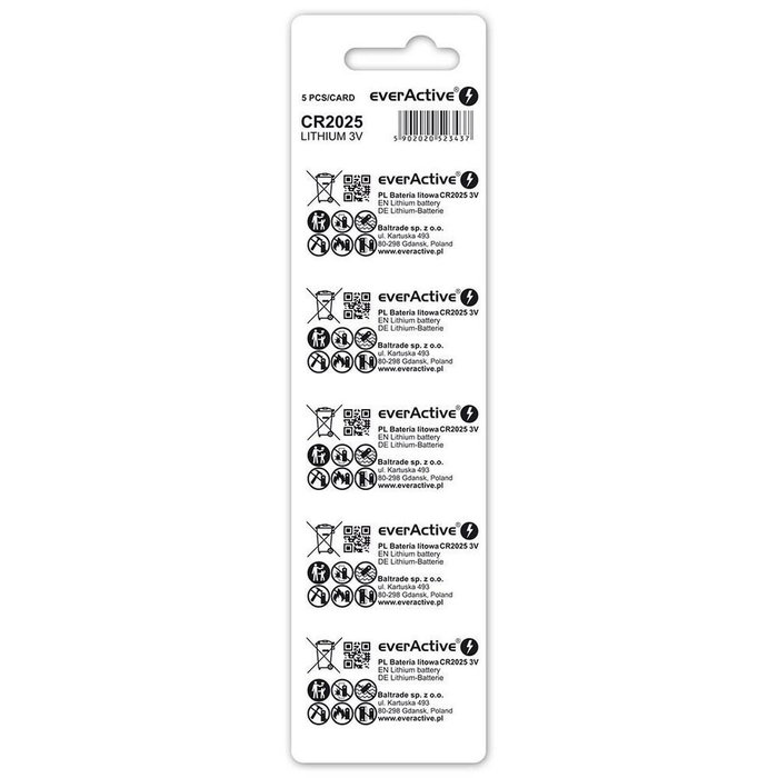 everActive CR2025 Pack de 5 unidades