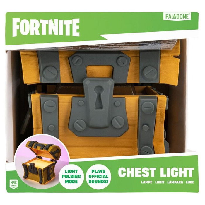 PALADONE Lampara Cofre Fortnite Coleccionable con Luz y Efectos de Sonido para Gaming y Escritorio