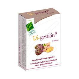 CIEN POR CIEN NATURAL Di-Gestion 30 Cápsulas - Complemento Digestivo con Alcachofa y Jengibre para la Salud Gastrointestinal