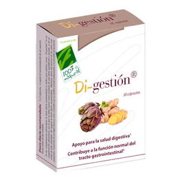 CIEN POR CIEN NATURAL Di-Gestion 30 Cápsulas - Complemento Digestivo con Alcachofa y Jengibre para la Salud Gastrointestinal