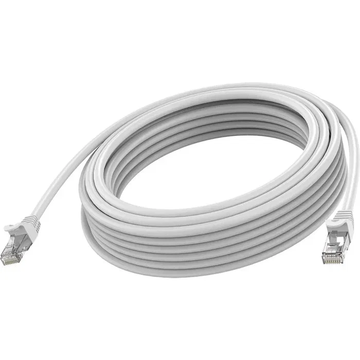 Vision TC 5MCAT6A Cable de Red RJ45 Cat6a U/UTP 5 Metros Macho-Macho Conectores Chapados en Oro Blanco para 10 Gbps