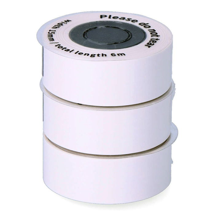 Edm Ref:07796 Set 3 Recambios Papel Blanco Continuo Etiqueta Térmica 15mm x 6m
