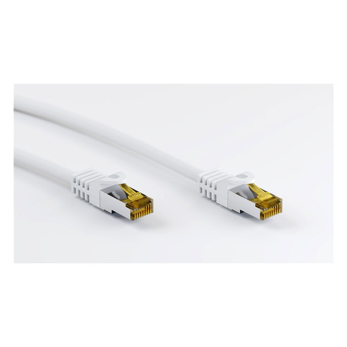 Goobay 91093 Cable de Red Ethernet Patch CAT 6A S/FTP LSZH Halogen-Free 2 m Blanco, Cobre, RJ45 Macho a RJ45 Macho, 10 Gbps, 500 MHz