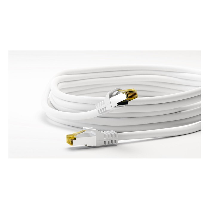 Goobay 91093 Cable de Red Ethernet Patch CAT 6A S/FTP LSZH Halogen-Free 2 m Blanco, Cobre, RJ45 Macho a RJ45 Macho, 10 Gbps, 500 MHz