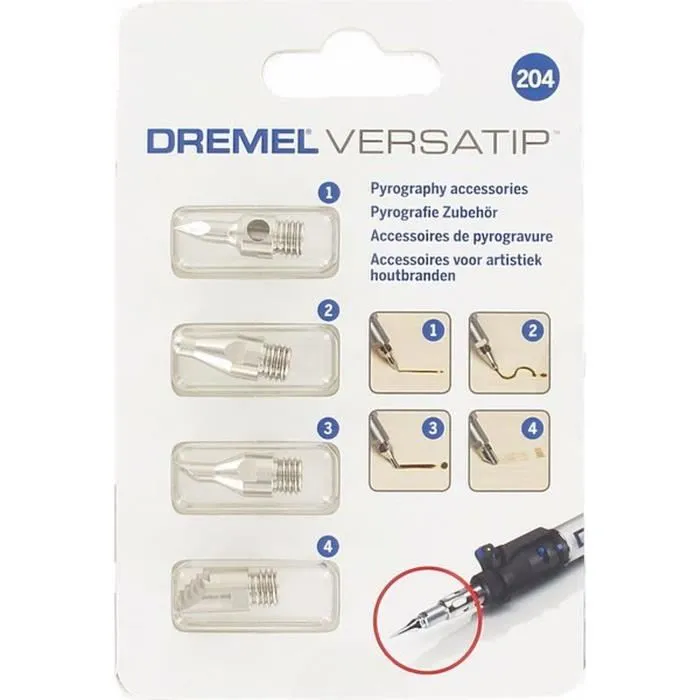 Dremel Set 4 Consejos de Pirografía para Soldador Versatip y VersaFlame