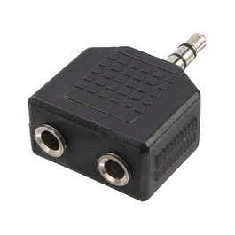 LogiLink Adaptador de audio 3,5 mm 3-pin/M a 2x 3,5 mm 3-pin/F, negro