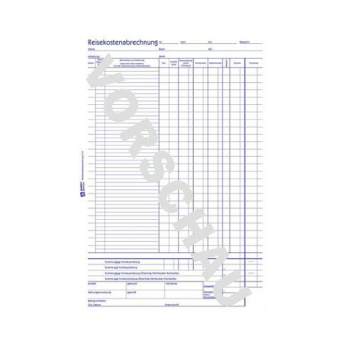 AVERY Zweckform Libro de formularios mensuales para liquidación de gastos de viaje 741