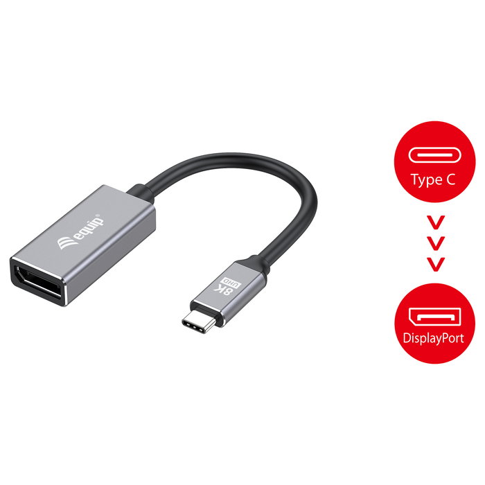 Equip Adaptador USB-C a DisplayPort 1.4 8K/30Hz, 0.15m Equip Adaptador USB-C a DisplayPort 1.4 8K/30Hz, 0.15m