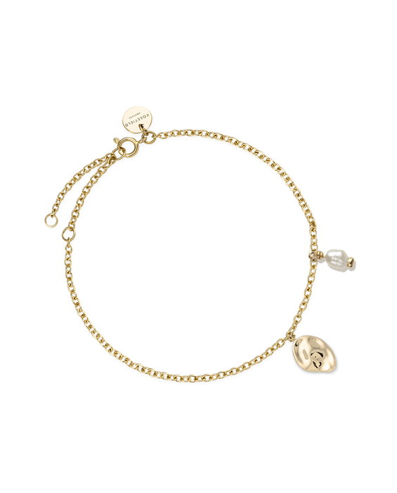 Rosefield Pulsera JTBPG-J437 TOC Bracelet Pearl and waved Charm Gold Dorado Rosefield Pulsera JTBPG-J437 TOC Bracelet Pearl and waved Charm Gold Dorado