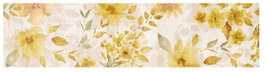 DKD Home Decor Alfombra de Flores 60x240x0,7 cm Amarillo y Blanco