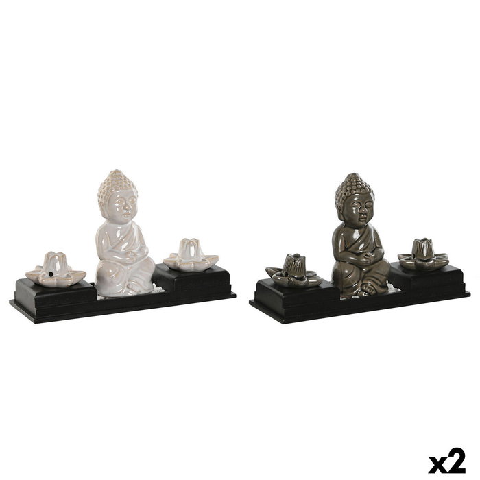 DKD Home Decor Soporte para Incienso Buda Surtido de 2 Piezas