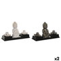 DKD Home Decor Soporte para Incienso Buda Surtido de 2 Piezas