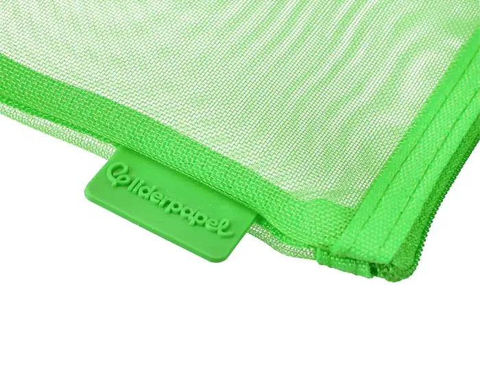 Liderpapel Bolsa Zipper Bag Poliéster Transpirable Multiusos 230x115 mm Verde Pastel