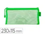Liderpapel Bolsa Zipper Bag Poliéster Transpirable Multiusos 230x115 mm Verde Pastel