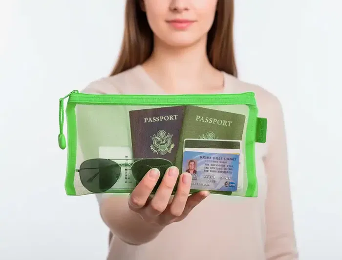 Liderpapel Bolsa Zipper Bag Poliéster Transpirable Multiusos 230x115 mm Verde Pastel