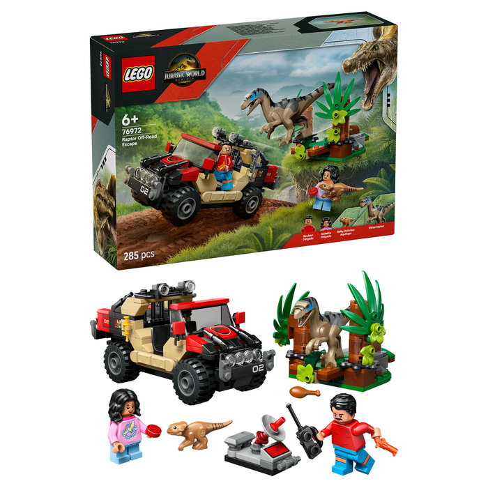 LEGO Jurassic World Huida en Todoterreno y Raptor 76972 LEGO Jurassic World Huida en Todoterreno y Raptor 76972