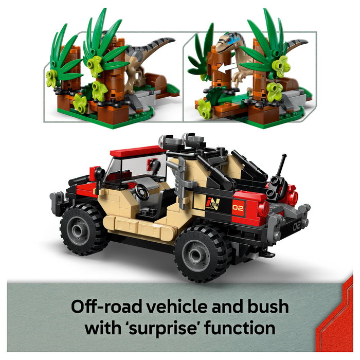 LEGO Jurassic World 76972 Huida en Todoterreno y Raptor al Acecho LEGO Jurassic World 76972 Huida en Todoterreno y Raptor al Acecho
