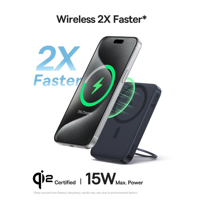 Baseus PicoGo Qi2 Power Bank 5000mAh 20W Negro Baseus PicoGo Qi2 Power Bank 5000mAh 20W Negro