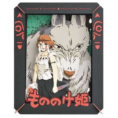 Semic Studios Teatro de Papel Princesa Mononoke San y el Lobo - Réplica Decorativa Oficial Coleccionable Studio Ghibli 10x8x4 cm