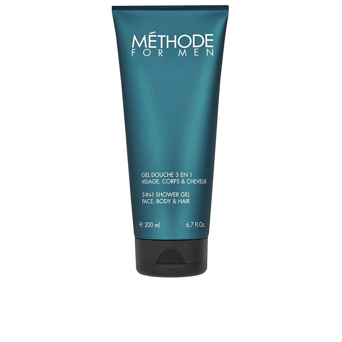 Méthode Jeanne Piaubert Gel de Ducha 3 en 1 para Hombres, Limpieza de Rostro, Cuerpo y Cabello, 200 ml