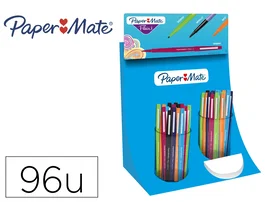 Papermate Rotulador Flair Punta de Fibra Expositor 96 Unidades Colores Surtidos Trazo 1 mm