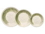 Vessia Vajilla 12 Piezas Patinada Verde, Cerámica, Plato Grande 27x27x3 cm y Plato Hondo 20x20x4.5 cm, Dimensiones 27x15x27 cm (Set de 2)