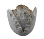 DKD Home Decor Portavelas Metal Flor Envejecido Blanco y Dorado