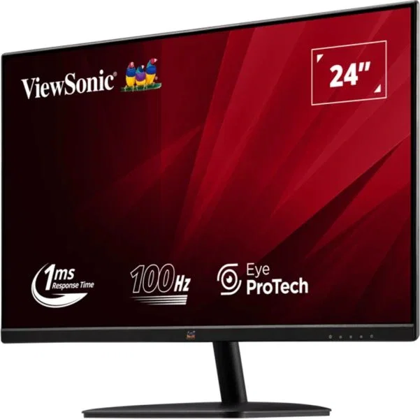 ViewSonic VA2432-MHD-3 - Monitor 23.8" (61 cm) IPS FHD 1920x1080 100Hz 1ms, Flicker Free, Low Blue Light, Altavoces, VGA/HDMI/DisplayPort, Negro