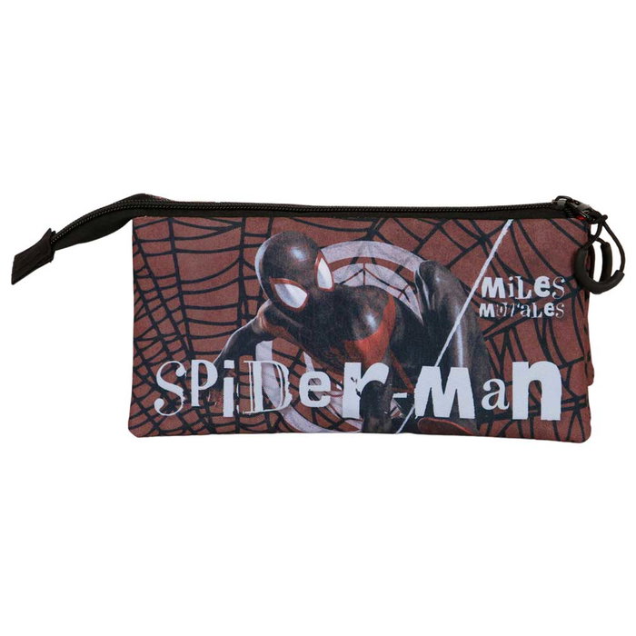 Marvel Spiderman Estuche Portatodo Triple FAN 2.0 Blackspider Spiderman Rojo Poliéster 11x23x7cm Capacidad 1.7L