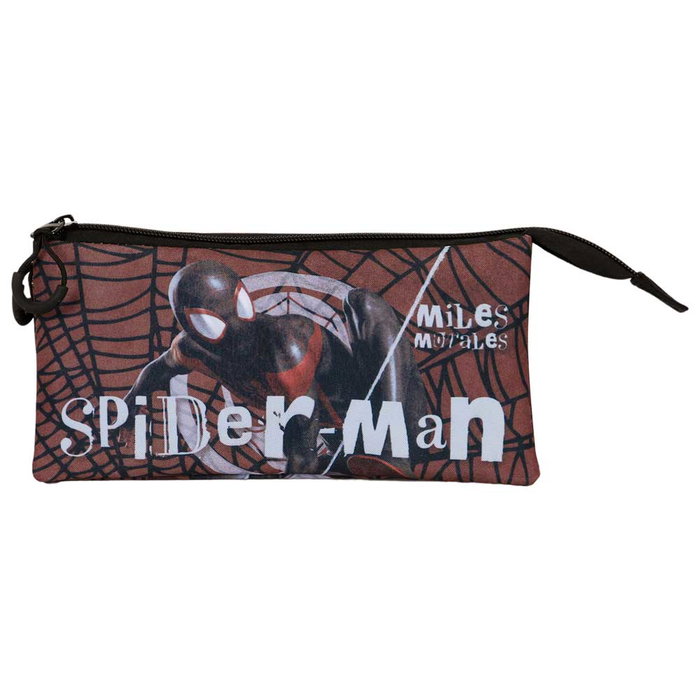 Marvel Spiderman Estuche Portatodo Triple FAN 2.0 Blackspider Spiderman Rojo Poliéster 11x23x7cm Capacidad 1.7L