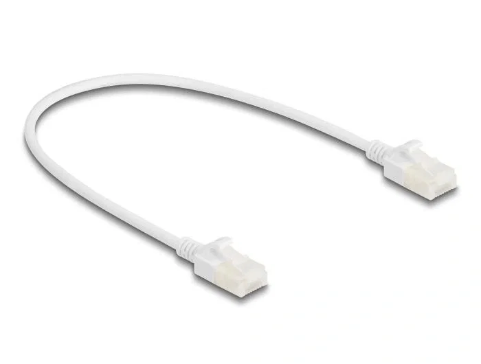 DeLOCK Cable de red RJ45 Cat.6A Slim 0,3 m Blanco
