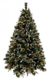 DKD Home Decor Árbol de Navidad Nevado con 300 LED y 977 Ramas