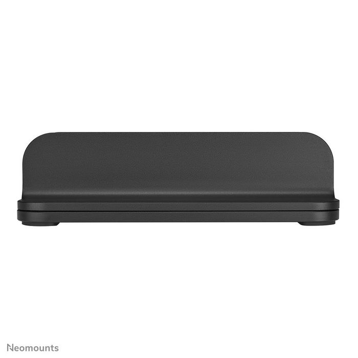 Neomounts NSLS300BLACK Soporte Vertical para Portátil de Aluminio Negro, Ajustable para Portátiles de 11" a 17" hasta 5 kg, Ahorra Espacio en el Escritorio