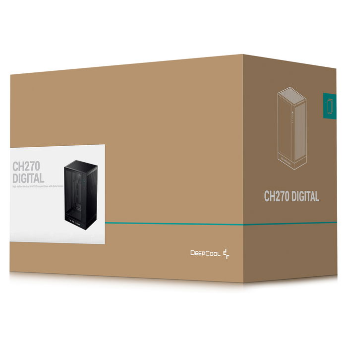 DeepCool CH270 DIGITAL Midi Torre PC Negro Micro ATX Mini-ITX ABS SPCC Vidrio Templado 41.3cm Tarjeta Gráficos 17.4cm CPU