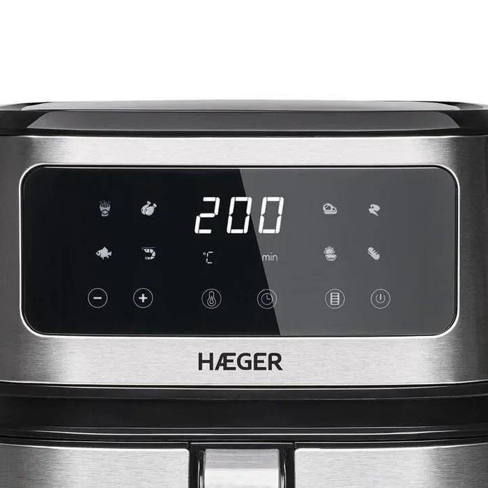Haier Freidora de Aire Caliente AF-D50.004A, 5 Litros, 1200W, 8 Programas, Negro y Acero Inoxidable