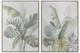 DKD Home Decor Cuadro de Palmera en Lienzo, Pack de 2 unidades