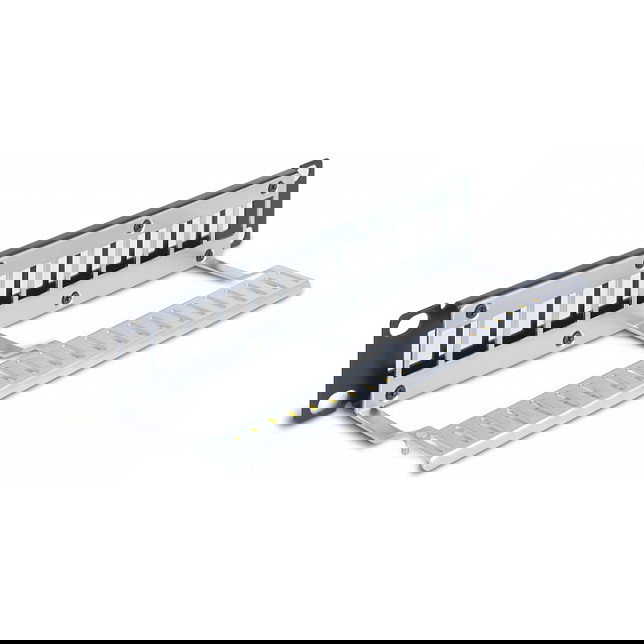 DeLOCK Patch Panel Keystone 1U Negro 12 Puertos con Entlastungsschiene para Rack, Modelo 10? - 254 x 72 x 44 mm, Metal