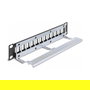 DeLOCK Patch Panel Keystone 1U Negro 12 Puertos con Entlastungsschiene para Rack, Modelo 10? - 254 x 72 x 44 mm, Metal