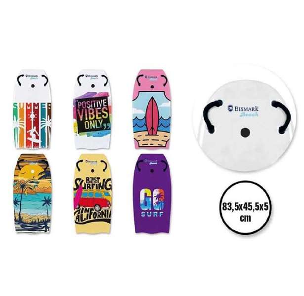 Poessa Tabla de Surf de Poliestireno EPS con Asas y Diseños Surtidos, 103x47.5x5 cm (20 Pulgadas), Juguete para Niños +36 Meses