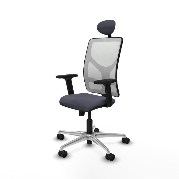 PIQUERAS Y CRESPO Silla de oficina Motilla con mecanismo Sincro, Gris oscuro y Blanco