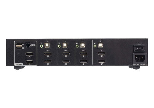 ATEN CS1144DP4-AT-G Switch KVM de Seguridad Avanzada, Doble Pantalla DisplayPort, 4 Puertos USB, Certificado PSD PP v4.0 NIAP