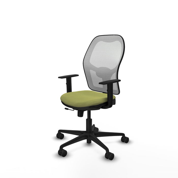 Silla de oficina Jorquera con mecanismo Sincro/Traslack tapizada con Tela color Verde oliva y malla color Blanco. Equipada con lumbar 1D, Brazos 1D y Ruedas 65mm nailon Silla de oficina Jorquera con mecanismo Sincro/Traslack tapizada con Tela color Verde oliva y malla color Blanco. Equipada con lumbar 1D, Brazos 1D y Ruedas 65mm nailon
