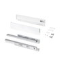 Emuca Cajón exterior Protone 30kg con guías de extracción total y cierre suave, Altura 93mm, profundidad 500mm, Acero, Pintado blanco