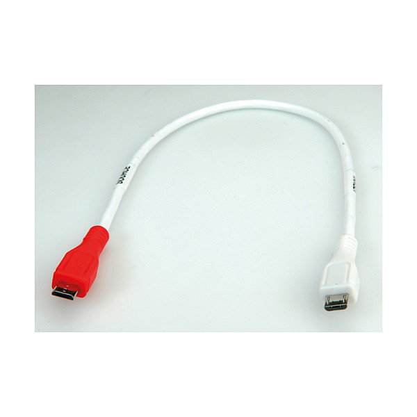VALUE Cable USB 2.0 Micro B a Micro B, 0,3 m, Blanco