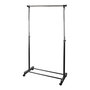 Mondex Perchero Burro Metálico con Ruedas Negro/Cromado Altura Regulable Hasta 10kg