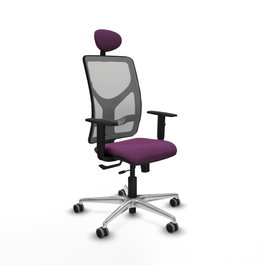 PIQUERAS Y CRESPO Silla de oficina Motilla con mecanismo Sincro/Traslack Morado y Gris