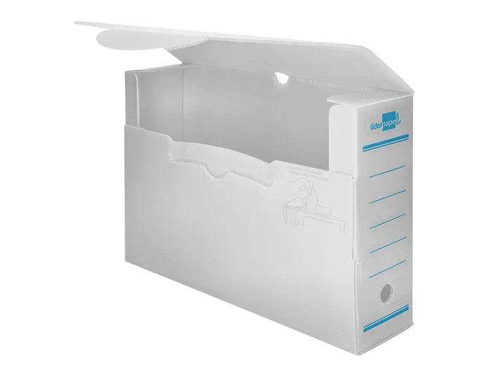 Liderpapel Caja archivo definitivo plástico lomo 100 mm blanco Liderpapel Caja archivo definitivo plástico lomo 100 mm blanco